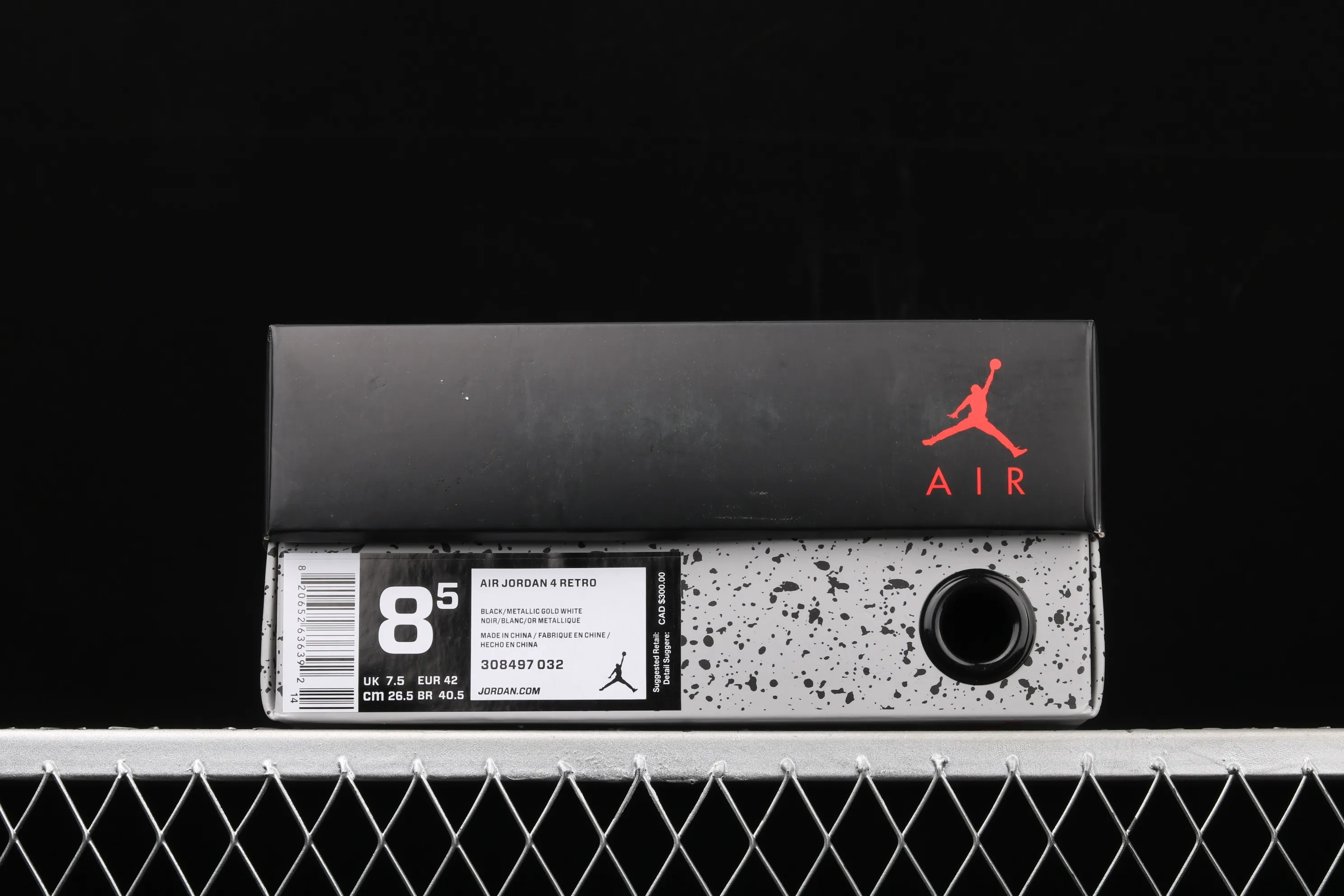 All categories Air Jordan Jordan series basketball shoes Air Jordan 4 G version Air Jordan 4 Retro AJ4 Joe 4 black gold suede basketball shoes 308497-032